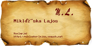 Miklóska Lajos névjegykártya
